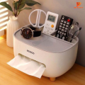 VETCS Multifunction Rectangular Tissue Box Cover Holder with Storage Napkin Tissue Box Holder,Stationery Remote Control Organizer for Home - NR Mart-2024.