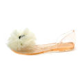 Cross-border crystal slippers flat soles transparent fish mouth flat sandals women's fashion peony flower light breathable jelly shoes.