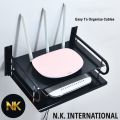 Premium Router Stand | Metal Wire Wall Mounted Router Shelf Black, Space Saving Floating Bracket Holder for Wireless WiFi Routers, Set-Top Boxes, Small Media Players, Cable Management Rack, Sturdy Construction for Home and Office.