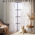 Easy To Install Transparent Window Gauze Solid Color Simple Partition Screen Curtain Modern Window Curtain Bedroom. 