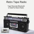 RALEDY Retro Boombox Cassette Player Portable Vintage Digital Radio AC Powered or Battery Operated Stereo AM/SW/FM Radios USB TF. 