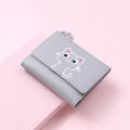 Women short wallet cute cat credit card money wallet leather small purse girls cat money bag card holder ladies female hasp. 