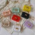 Mini jelly bags handbag PU leather crossbody bags with pearl handle ladies PVC podazz. 
