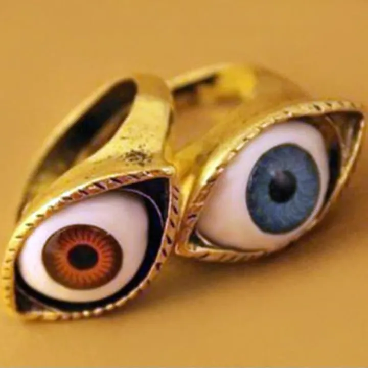 Classic Vintage Turkey Evil Eye Finger Ring Eyeball Punk Goth Jewellery Halloween Gift Fashion Ring for Women Wholesale