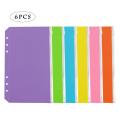6pcs A6 PVC Budget Binder Colorful 6 Holes Loose Leaf Zipper Bag Waterproof File Bags For Office Documents Accessories. 