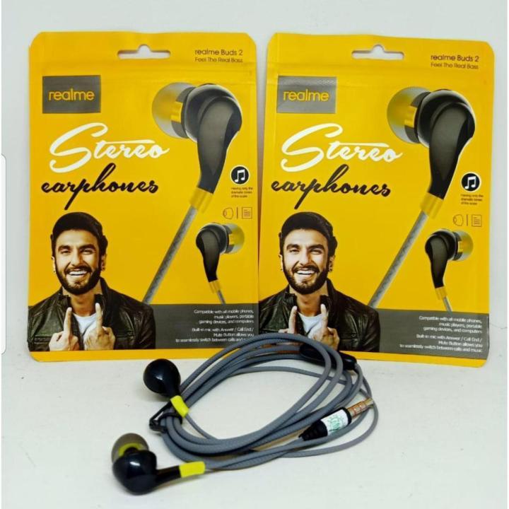 Realme _Ruds 2_ in Ea_ Earphone_Headset Handsfree 3.5mm Jack with Mic ( 2 pcs)