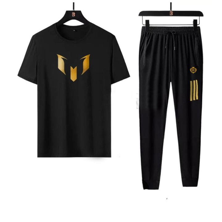 Black Cotton Combo T-Shirt & trouser Pant for Man- Tshirt and trouser pants for men