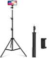 7-Foot Tripod Stand with Free Mobile Holder Included - Ideal for Mobile Devices and Content Creation.