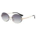 Rimless Design Oval Sunglasses Trendy Eyewear Lightweight  Texture Rimless Sunglasses Retro Style Oval Shaped Women's Sunglasses for Casual Wear Summer Accessory Street Fashion Ladies Eyewear Sun. 