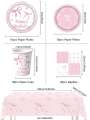 Pink Bow Theme Birthday Party Supplies Birthday Decorations Bow Napink Plate Cup Tablecloth Tableware Birthday Girls Decors. 