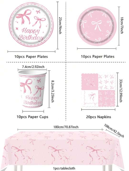 Pink%20Bow%20Theme%20Birthday%20Party%20Supplies%20Birthday%20Decorations%20Bow%20Napink%20Plate%20Cup%20Tablecloth%20Tableware%20Birthday%20Girls%20Decors%20-%20Image%205
