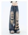 Deeptown Black Y2k Ripped Jeans Women Harajuku Gothic Grunge Baggy Denim Pants Korean Streetwear Gyaru Trousers Kpop Hippie New.