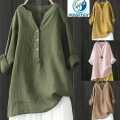 Women Long Sleeved Oversize Blouse Vintage Loose Bulses. 