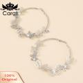 Carat Lady Circle Earrings Shiny Ladies Fashion Hollow Out Butterfly Hoop Earrings. 