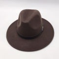 (New)Vit Fox Fedora Hat With Buckle Pure Color Fedora Hat.