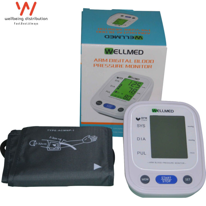 Wellmed Arm Digital Blood Pressure Monitor BP Machine