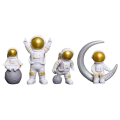 4 Pcs Astronaut Figure Statue Figurine Spaceman Sculpture Educational Toy Desktop Home Decoration Astronaut Model Blue.