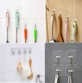Multi-purpose Hooks of Double-sided Adhesive Wall Hooks ,single hok, strip hok Non-marking Sticky Hooks Plastic Transparent Fixer Paste Buckle.