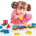 Baby Educational Toys Montessori Wooden Geometric Shapes Sorting Math Toddler Kid Stacked Puzzle Game Early Learning Child Gift.