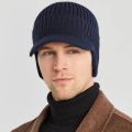 Men Winter Knitted Hat Outdoor Cycling Ear Protection Warmth Peaked Cap Casual Fashion Sunhat Bomber Hats 56-61CM. 