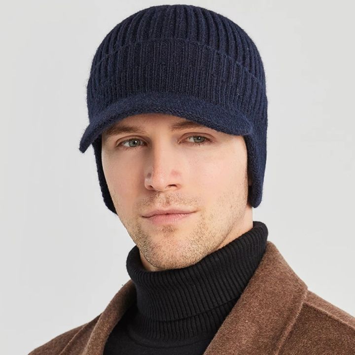 Men%20Winter%20Knitted%20Hat%20Outdoor%20Cycling%20Ear%20Protection%20Warmth%20Peaked%20Cap%20Casual%20Fashion%20Sunhat%20Bomber%20Hats%2056-61CM%20-%20Image%204