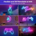 10M/32FT RGB Neon Led strip Lights, 12V 108LEDS/M IP68 Silicoen Neon Rope Light with music SYNC ,16millon Color For ROOM party.