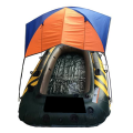 Orange Blue Inflatable Boat Tent Canvas Inflatable Boat Tent Fishing Boat Rainproof Awning with Dual Hole Mat. 