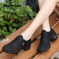 HoYeeLin Modern Jazz Dance Sneakers Women Breathable Mesh Lace Up Practice Shoes Cushioning Lightweight Fitness Trainers. 