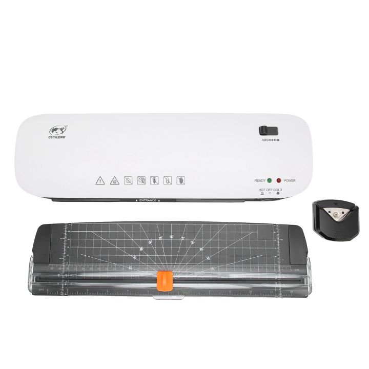 260W 9in Hot Cold Laminator for A4 ABS Anti Jam Laminating Machine with Paper Trimmer Corner Rounder for Teacher for School EU Plug 220-240V