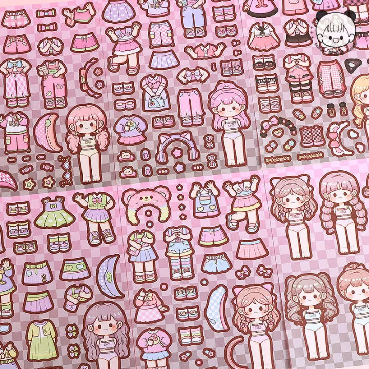 Tirado%20Duo%20Sauce%20Dressing%20House%20Sweet%20Cool%20Princess%20Wears%20Cute%20Girl%20Children%20Handheld%20Account%20Stickers%20-%20Image%202