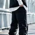 Techwear Ribbons Hop Tactical Cargo Pants Men's Casual Letter Embroidery Streetwear Dance Sport Pencil Pants Male Trousers.