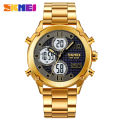 Skmei Three Time Double Display Multi-Function Trend Watch Waterproof Luminous Fashion Men's Sports Electronic Watch 1975. 