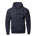 Mountain Heartbeat Hoodies Sweatshirt Men Sound Ray Diagram Hooded Sweatshirt Hoodie Winter Autumn Print Black Gray Sportswear. 