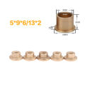5Pcs Flanging Self-Lubricating Bearing Powder Metallurgy Oil Copper Bushing Guide Sleeve With Stepped Flange Hardware. 