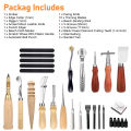 18pcs Leather Tooling Kits Include Awl Polish Tool Punch Tool Leather Craft Punch Tools Kit For Beginner Professionals. 