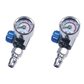 2X 1/4 Inch Mini Air Regulator Valve Tool Small Tail Pressure Gauge with Nozzle for Tool. 