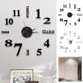 3D Mirror Number Wall Clock Stickers 40CM Modern Home Art DIY Digital Clocks for Living Room Office Decoration.
