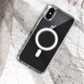 For Apple iPhone X / Apple iPhone XS MagSafe Shockproof Compatible Transparent Slim Fit Wireless Charging supported Frosted Border Phone Back Case Mobile Cover. 