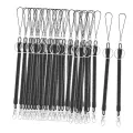50 Pieces Stretchy Spiral Keyring, Plastic Keychain Spring Key Holder Extending Retractable for School, Work. 