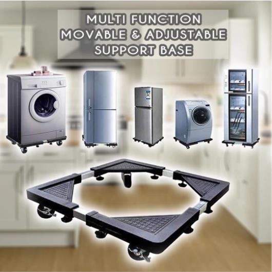 Universal Adjustable Movable Refrigerator Floor Trolley Fridge Stand Washing Machine Holder Refrigerator Fridge Floor Stand Mini Washing Machine Holder Dryer Trolley Washing Mount Stand