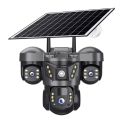 V380 Pro Three Lens Solar Powered 4G LTE Battery Backup Security Camera System PIR Motion Alarm Network CCTV Camera 3 Lens 9MP IP Camera.