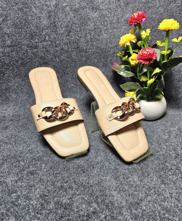 Fashionable Premium Quality Stylish Artificial Leather Flat Sandals for  Women