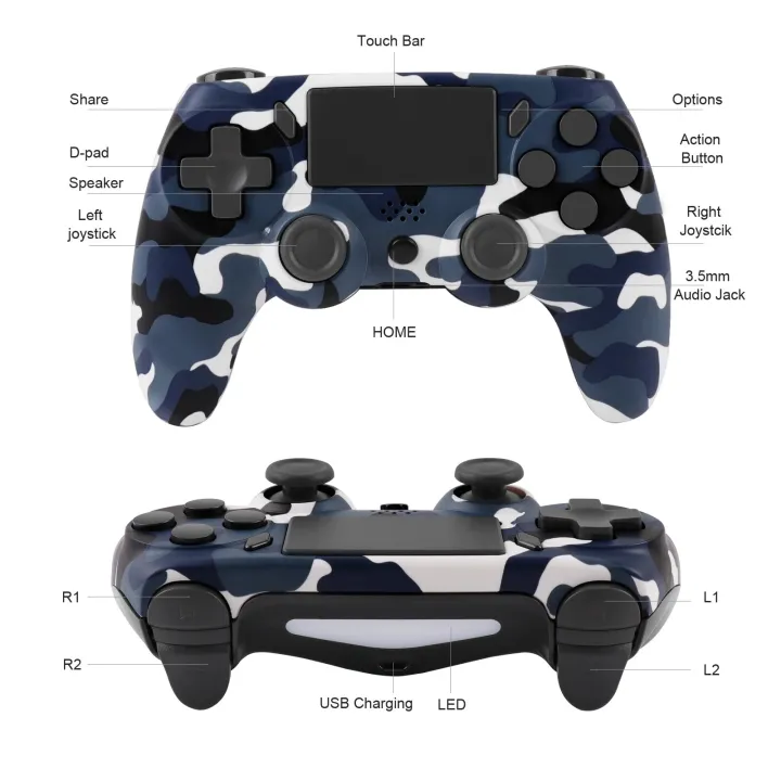 GAMINJA%20P47%20Wireless%20Controller%20Compatible%20with%20PS4%20PS3%20Gaming%20Console%20PC%20Joystick%20with%20Double%20Vibration%206-Axis%20Gyro%20Sensor%20-%20Image%206