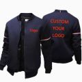 DIY Custom Logo Men Jacket Autumn Long Sleeve Slim Fit Casual Sport Zip Outdoor Tops Coat Baseball jacket. 