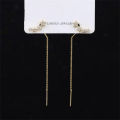 Trend Long Wire Tassel Thread Chain Climb Star Heart Beads Pendants Drop Earrings women's Straight Hanging Earings Jewelry. 