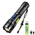 Powerful Led Flashlight XHP70 High Power Torch Light Usb Rejected Tactical Flashlight Use 18650 Battery COB Camping Lamp.