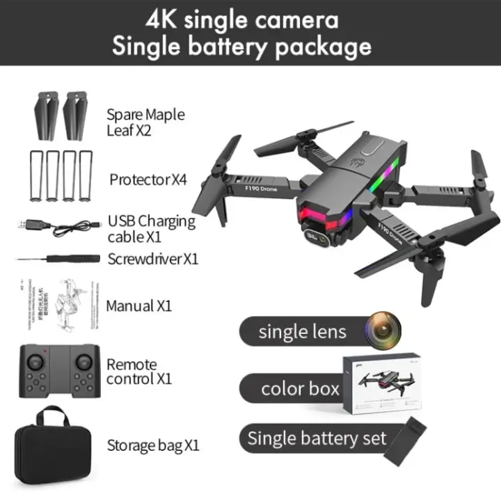 Drones%20with%20Dual%20Camera%20for%20Adults-F190%20Drone%20with%20Carrying%20Case,%20Foldable%20RC%20Drone,%20Altitude%20Hold,%20Headless%20Mode,Camera%20Drones%20for%20Adults/Beginners,%20Christmas%20Gifts%20Black,1%20Battery%20-%20Image%202
