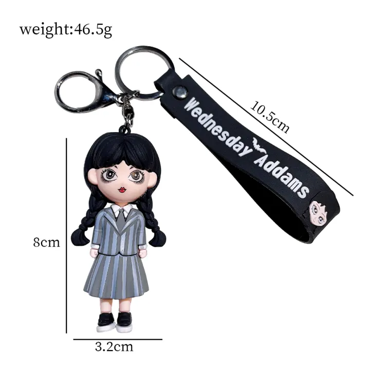 New%20Wednesday%20Dress%20Girl%20Keychain%20Exquisite%20Figure%20Model%20Doll%20School%20Bag%20Hanger%20Chain%20Keychain%20Gift%20-%20Image%206