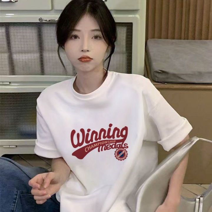 Summer%20New%20100%25%20Cotton%20Short%20Sleeve%20T%20T-shirt%20Female%20Student%20Korean%20Style%20Loose%20ins%20Women's%20Fashionable%20Mid-Length%20Half-Sleeve%20Top%20-%20Image%205