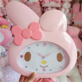 Sanrio new product My melody children's cute kawaii wall clock living room bedroom silent sweep second cartoon clock girl gift.